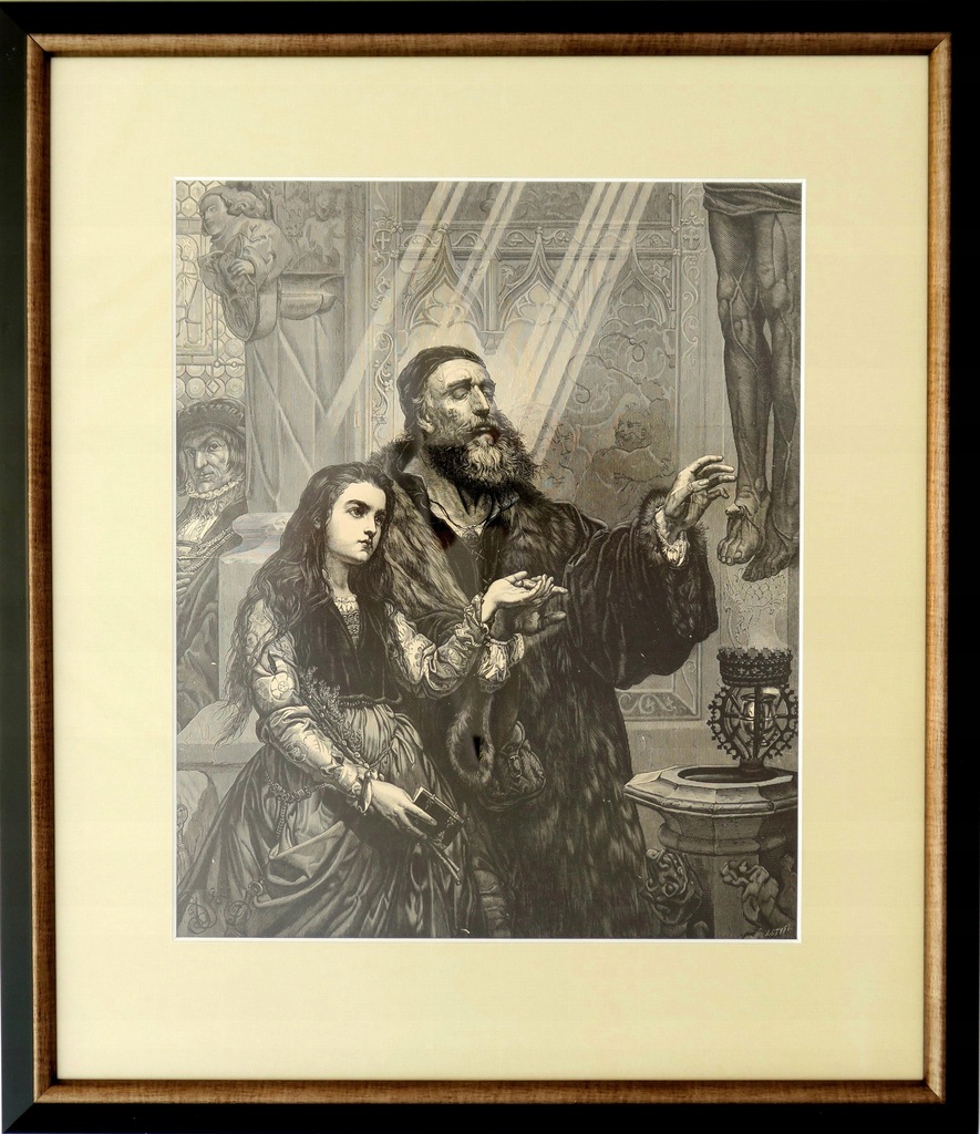 DRZEWORYT Jan Matejko - Wit Stwosz z wnuczką 1873r