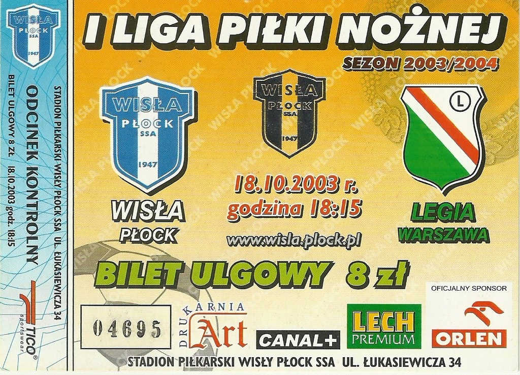Wisła Płock - Legia Warszawa 18.10.2003