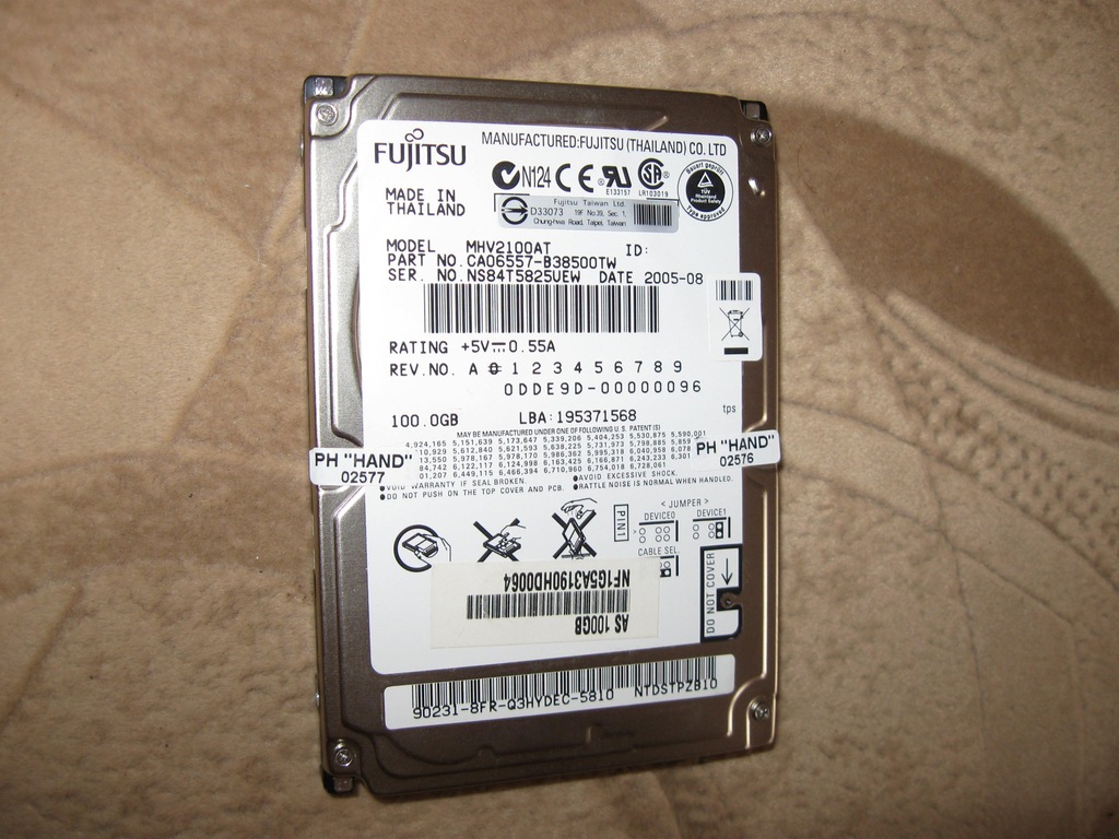 DYSK TWARDY ATA 2,5" FUJITSU MHV2100AT