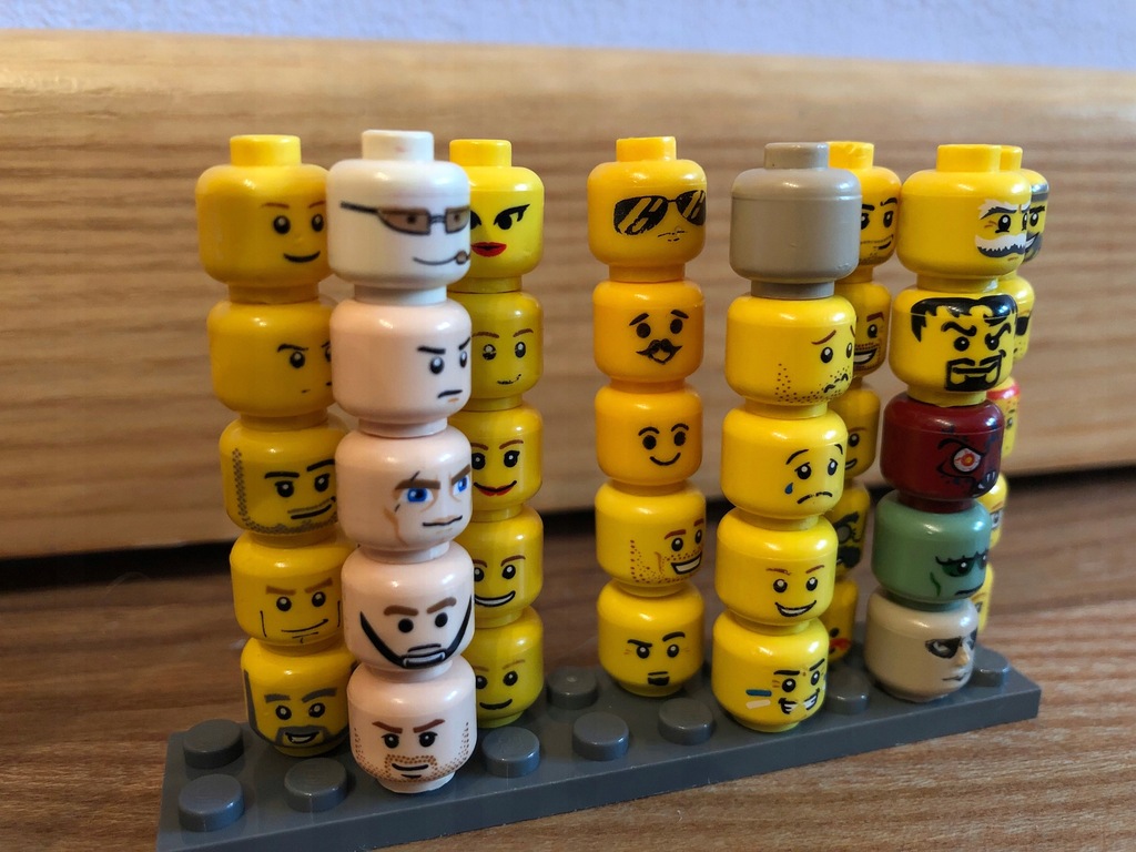 LEGO GŁOWY GŁÓWKI 40 SZTUK ORYGINALNE BCM