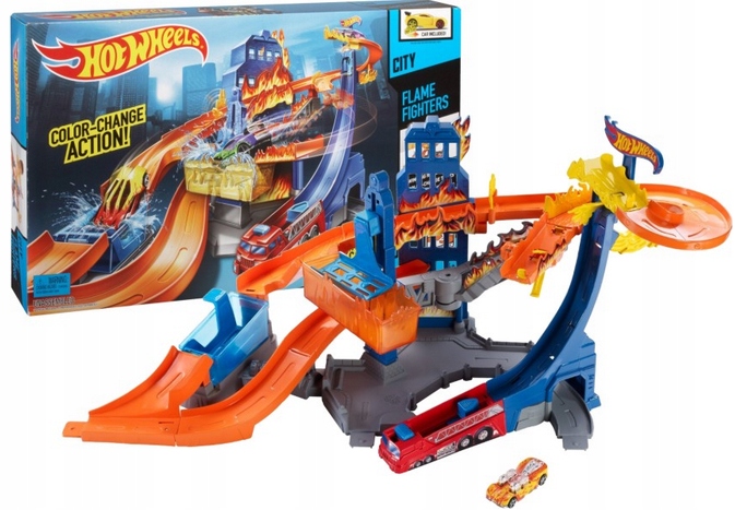 HOT WHEELS BGK05 PŁONĄCY WIEŻOWIEC ZESTAW TORÓW