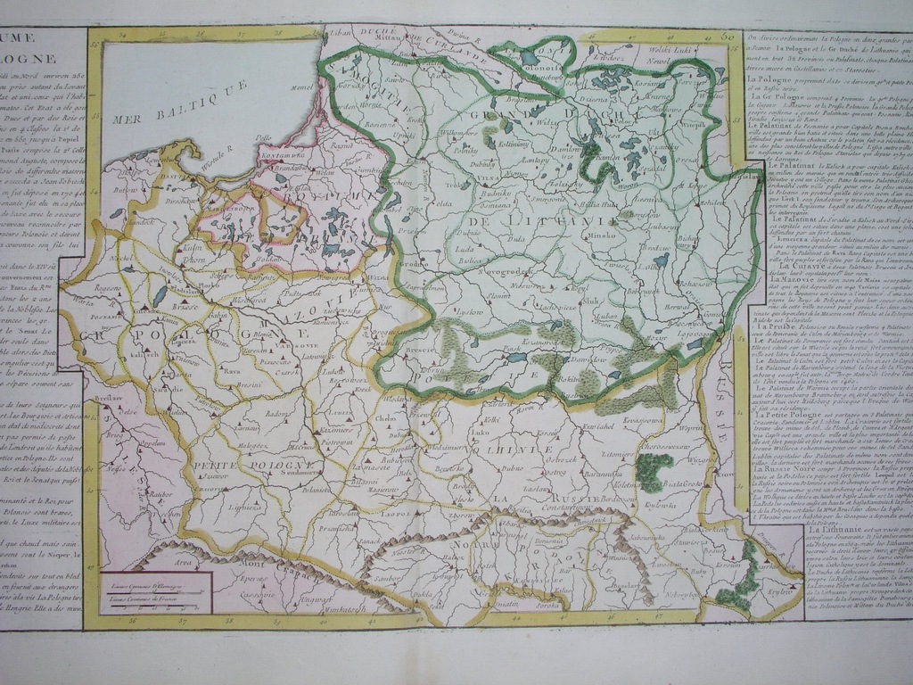 1787 MAPA POLSKA LITWA PRUSY Kraków Poznań Gdańsk