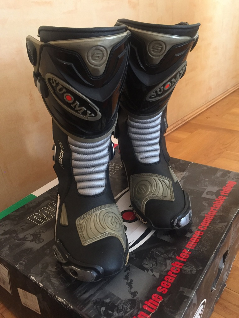 Suomy Extreme r.43 czarno białe buty motocyklowe