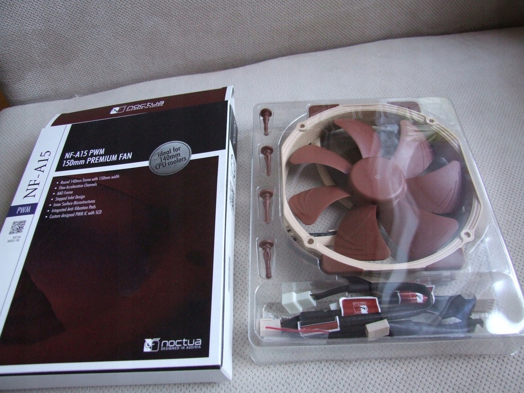 NOCTUA NF-A15 PWM / 150mm. montowane na 140mm./BOX