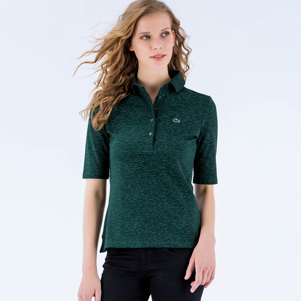 LACOSTE Polo Damskie OUTLET Zielony 38
