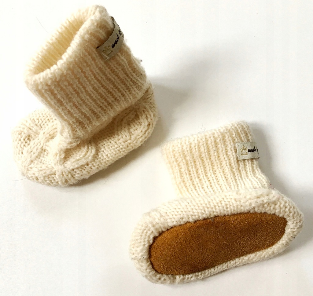 MELTON wełniane buciki/skarpetki 0-3m 8,5cm