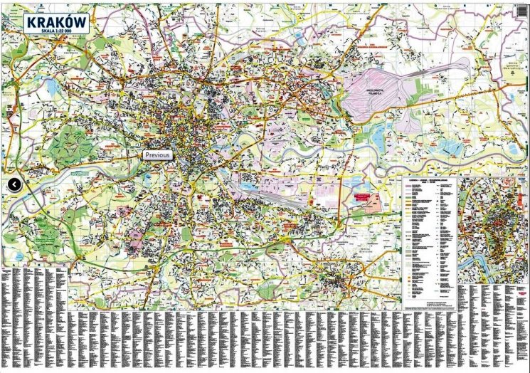 Mapa ścienna Kraków plan miasta Krakowa DUŻA