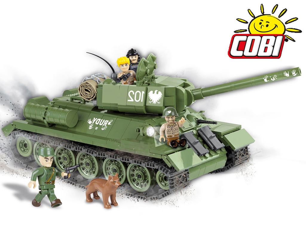 COBI Klocki Czołg RUDY 102 T34/85 CZTEREJ PANCERNI ...