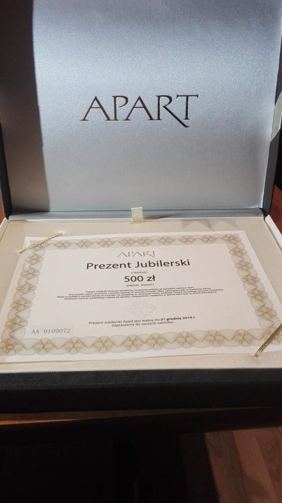 APART, prezent jubilerski, bon 500zł, biżuteria
