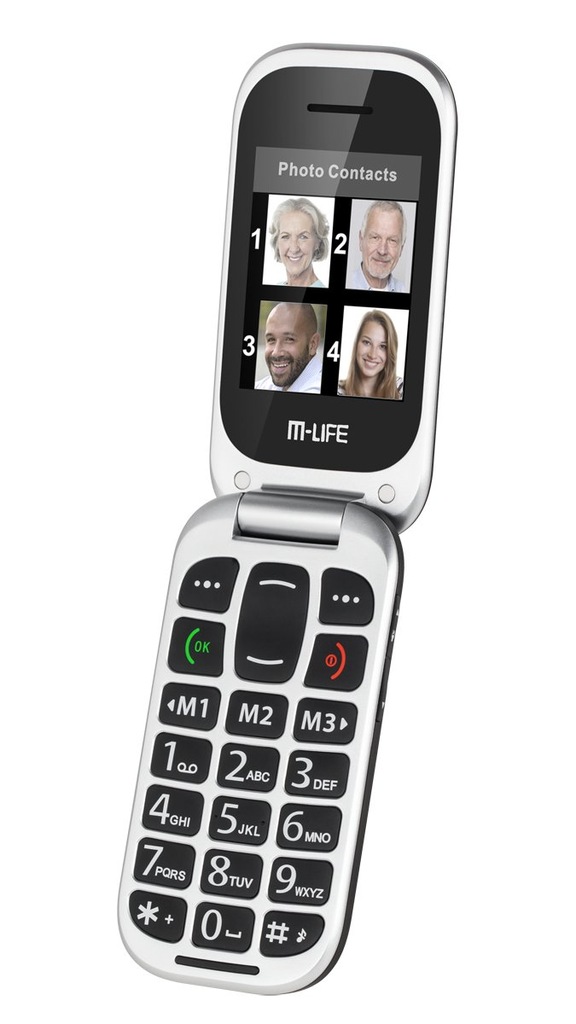 M-LIFE telefon GSM z klapką dla seniora ML0653 SOS