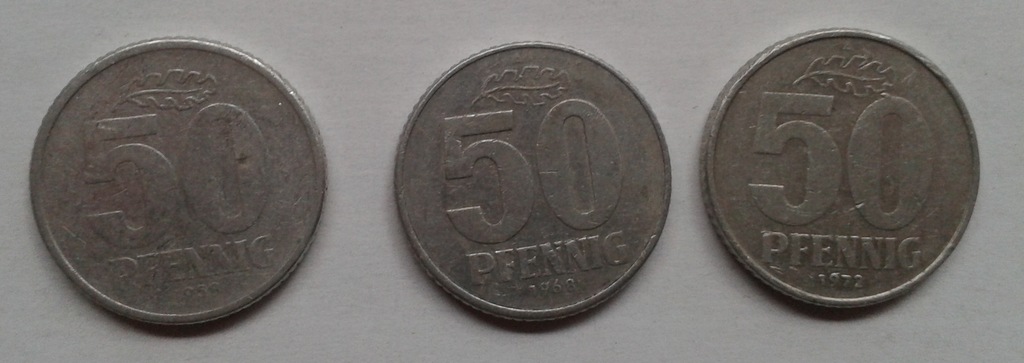 Monety niemieckie 50 PFENNIG fenigi fenigów NRD