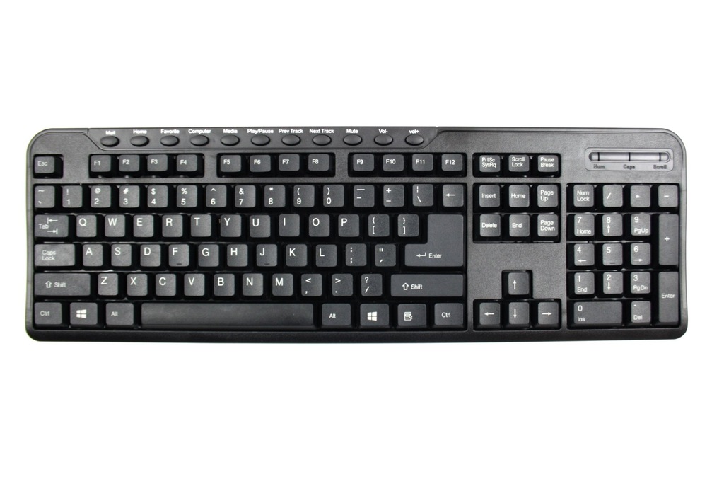 KLAWIATURA QWERTY CZARNA DO KOMPUTERA LAPTOPA USB