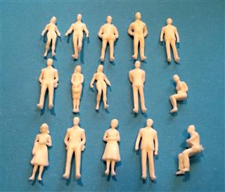 Ludziki figurki białe 1:50 37mm makieta