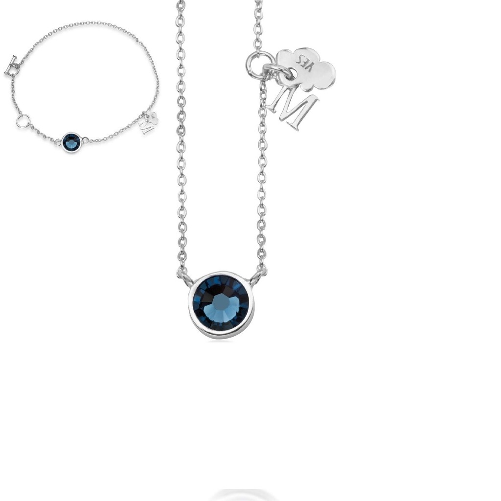 YES srebro kolekcja MOODS komplet SWAROVSKI granat
