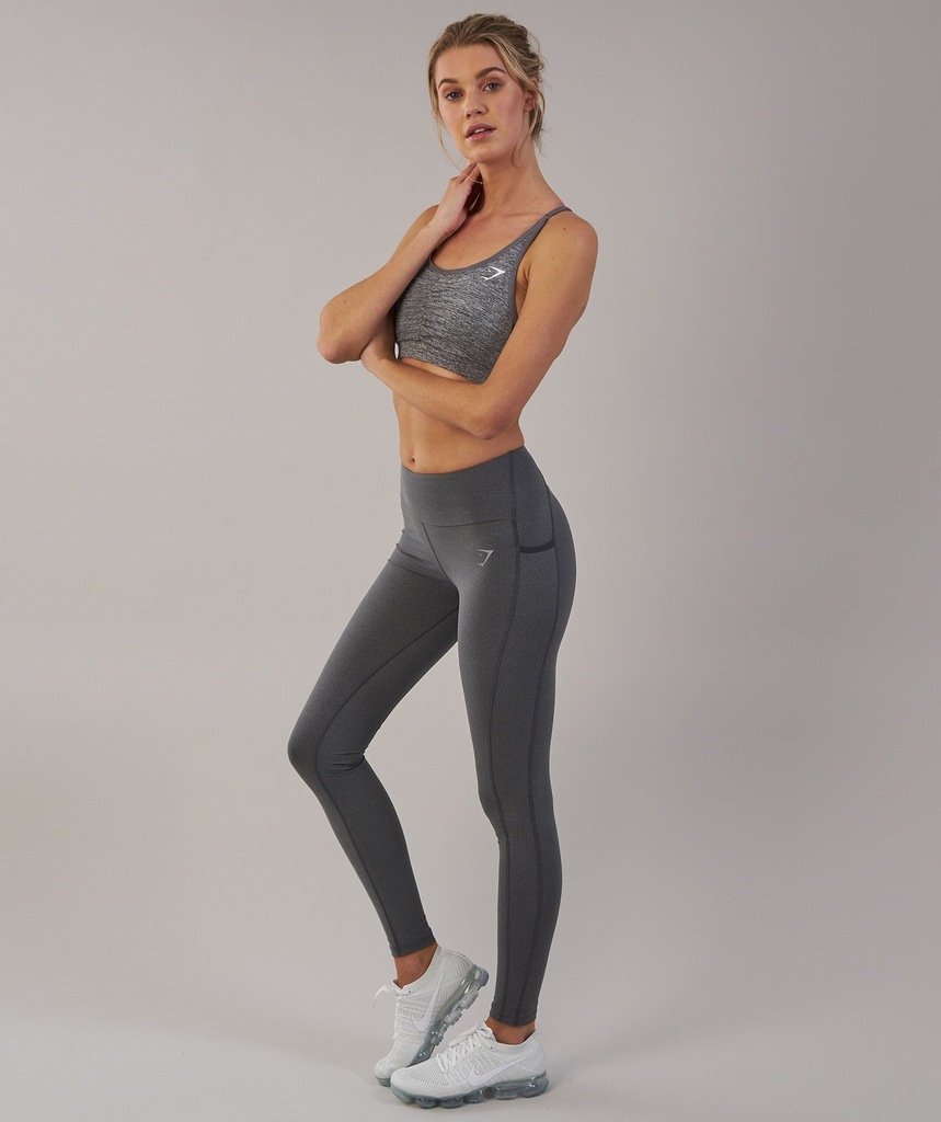 GYMSHARK Aspire Leggings charcoal marl XS 7436552446 oficjalne archiwum Allegro