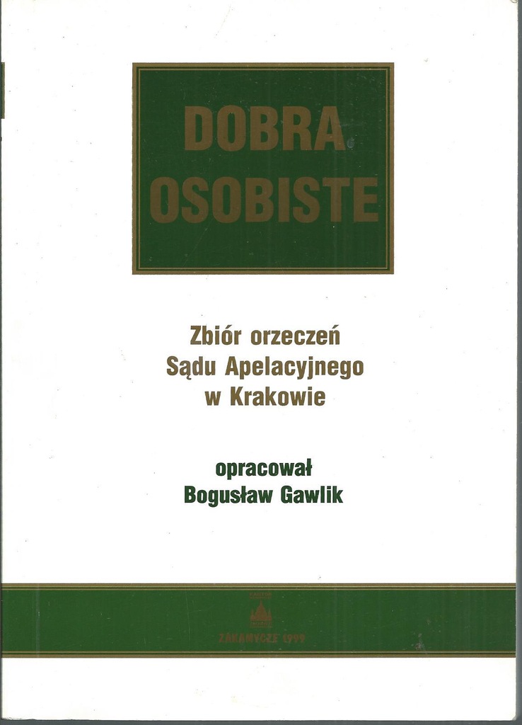 DOBRA OSOBISTE Zbiór orzeczeń Sadu ... Gawlik