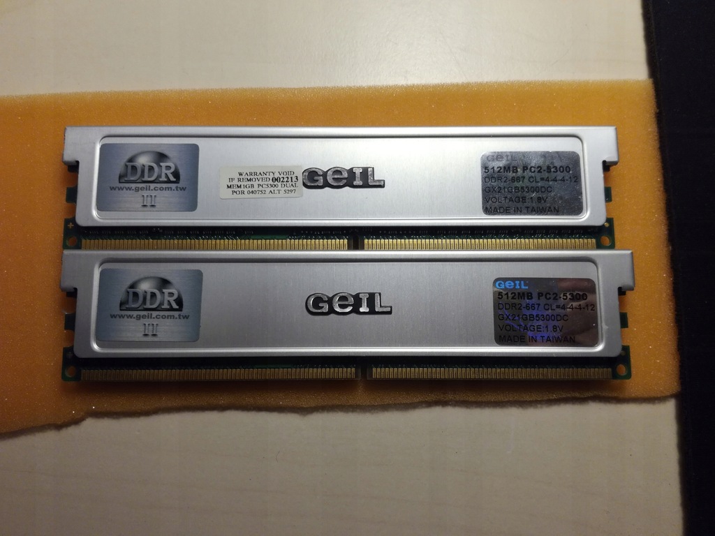 Geil DDR2 PC2-5300 1GB okazja 1zł BCM