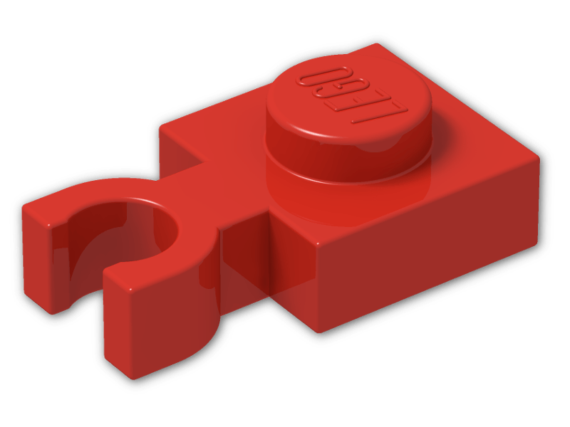 20647 LEGO 4085b klip 1x1 pion c.'U' czerwony 2szt