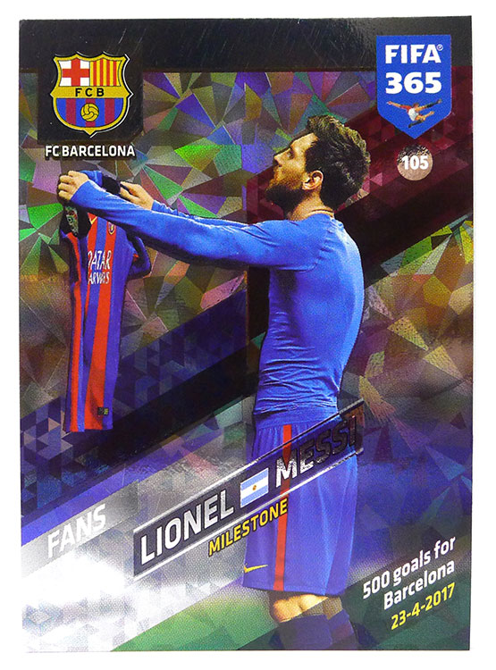 PANINI FIFA365 2018 MILESTONE Barcelona Messi 105
