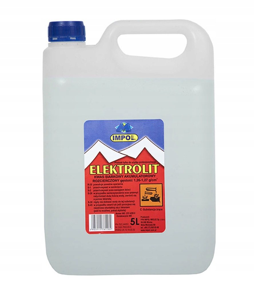 ELEKTROLIT AKUMULATOROWY KWAS SIARKOWY IMPOL 5L