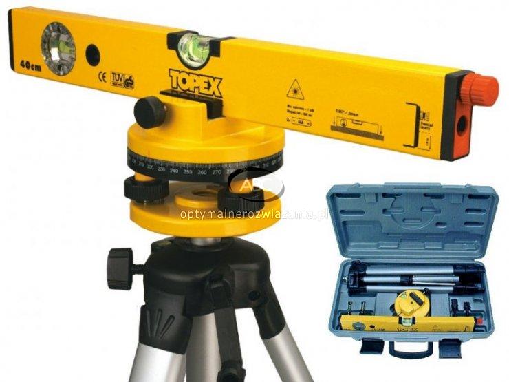 POZIOMICA LASEROWA TOPEX ZE STATYWEM I WALIZKĄ