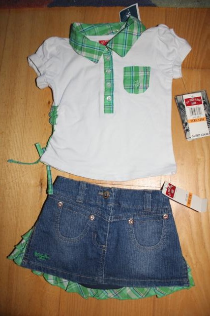 NowY kompl bluzeczka + spódniczka Ralph Lauren 12M