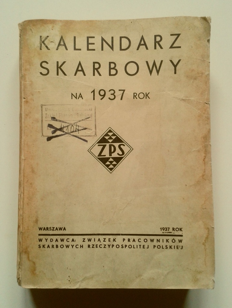 1937 KALENDARZ SKARBOWY Ministerstwo Skarbu II RP