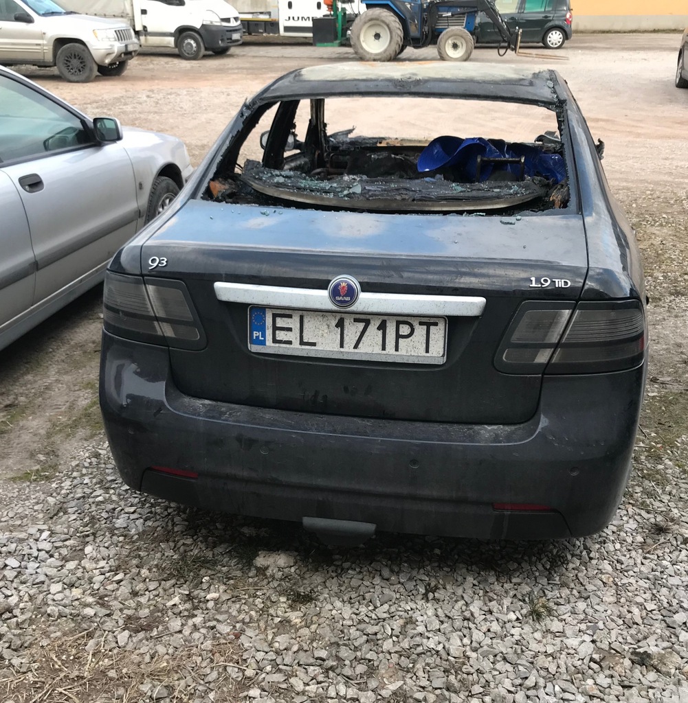 Saab 9-3 1.9 TiD 2008 po pożarze. Zarejestrowany