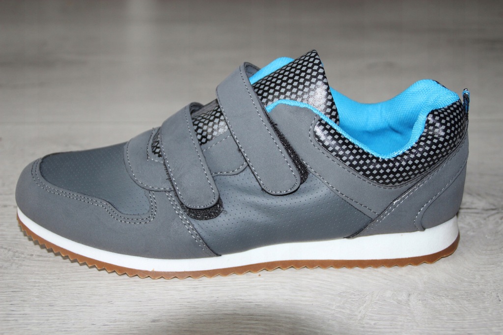 ADIDASY MĘSKIE SZARE NA RZEPĘ TANIO RZEPY 41