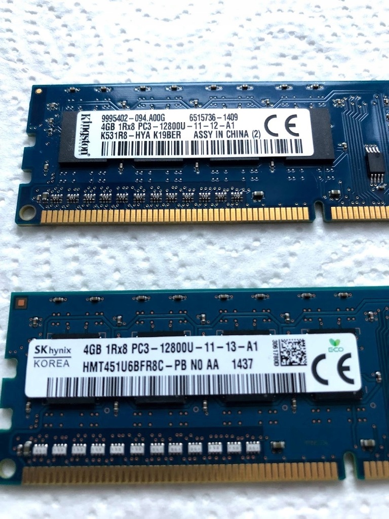 Pamięć 2x 4GB DDR3 PC3-12800u