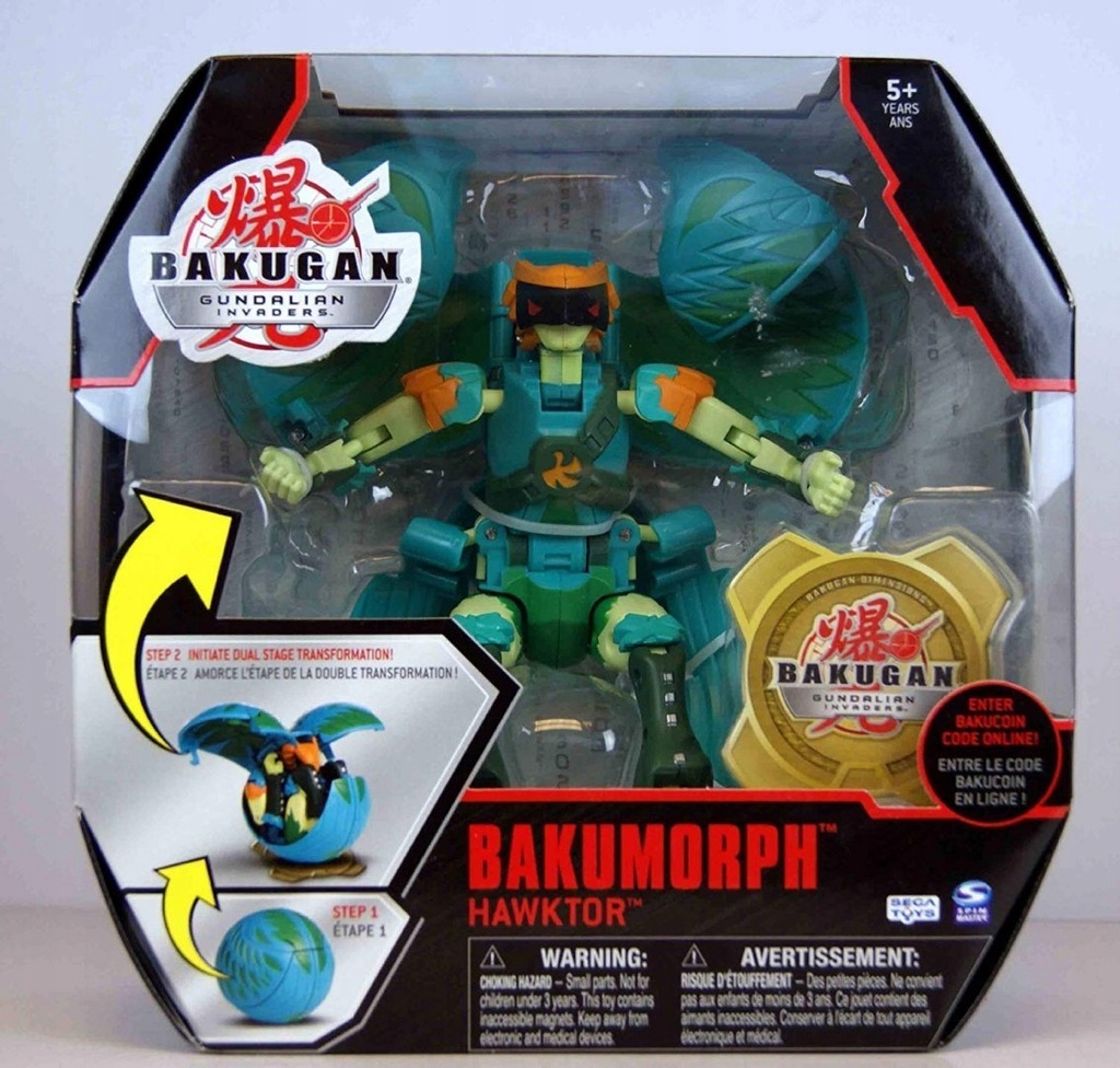 SPIN MASTER TRANSFORMUJĄCA FIGURKA BAKUGAN HAWKTOR