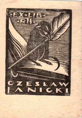 RATZKO JÓZEF, EX LIBRIS CZESŁAW JANICKI