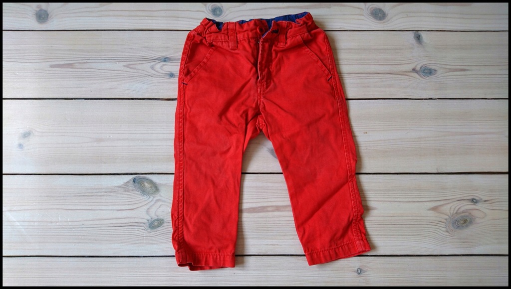 POLARN O.PYRET spodnie czerwone 80cm BDB+