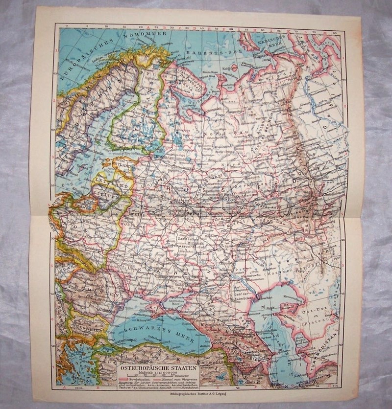 KRAJE EUROPY WSCHODNIEJ. Mapa 1934.