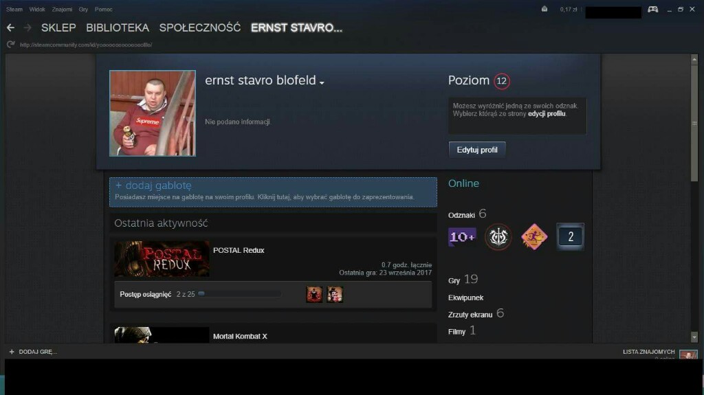 Konto Steam CS:GO, POSTAL i inne