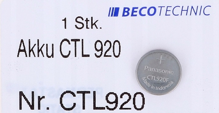 Bateria AKUMULATOR KONDENSATOR Panasonic CTL920F 7623871529