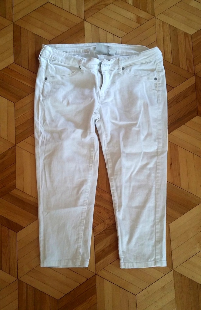 Spodnie spodenki jeansowe MANGO BIAŁE 3/4 42 XL