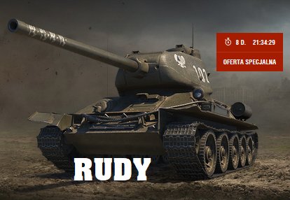 Czołg T-34-85 Rudy WOT WORLD OF TANKS 1650 GOLD