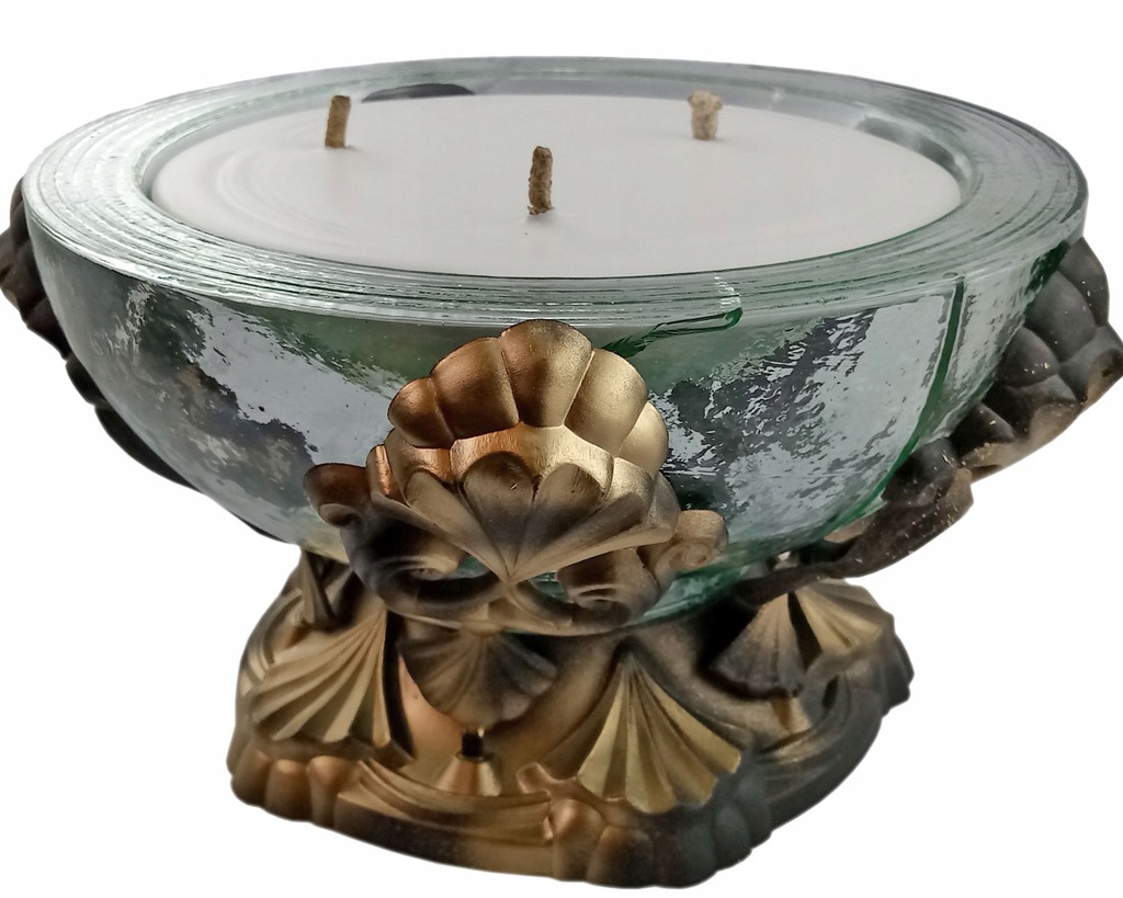 Znicz znicze lampion PUCHAR DUŻY 3 KNOTY BIAŁY