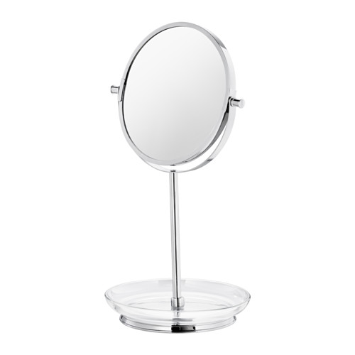 IKEA BALUNGEN lustro lusterko z podstawką chrom