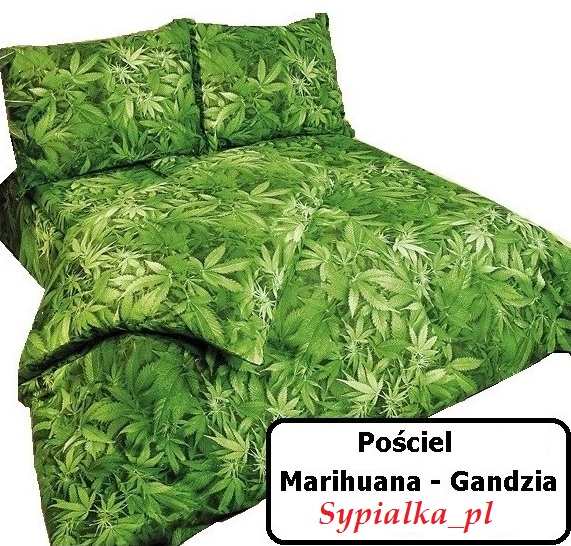 Pościel Gandzia marihuana 200x220 zioło zielona