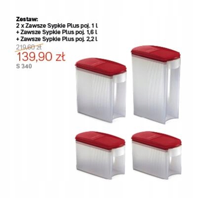 TUPPERWARE 4 SZT ZAWSZE SYPKIE PLUS KATALOG GRATIS