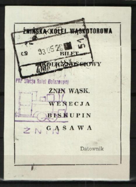 Kolej wąskotorowa - Żnin-Gąsawa - 1993 rok