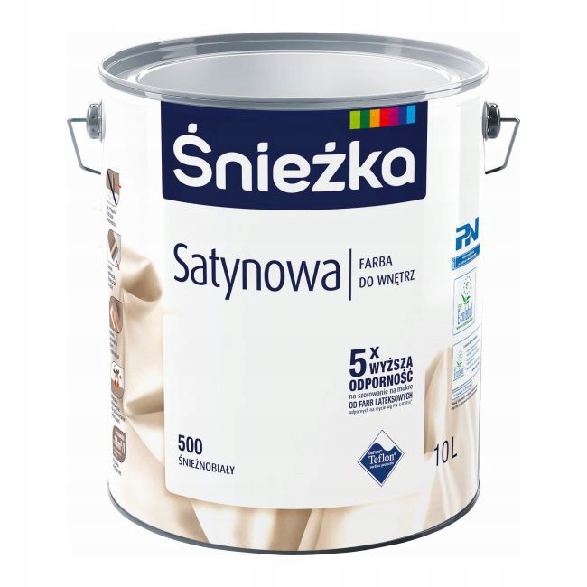 Śnieżka Satynowa 10L 500 śnieżno-biały BIAŁA farba