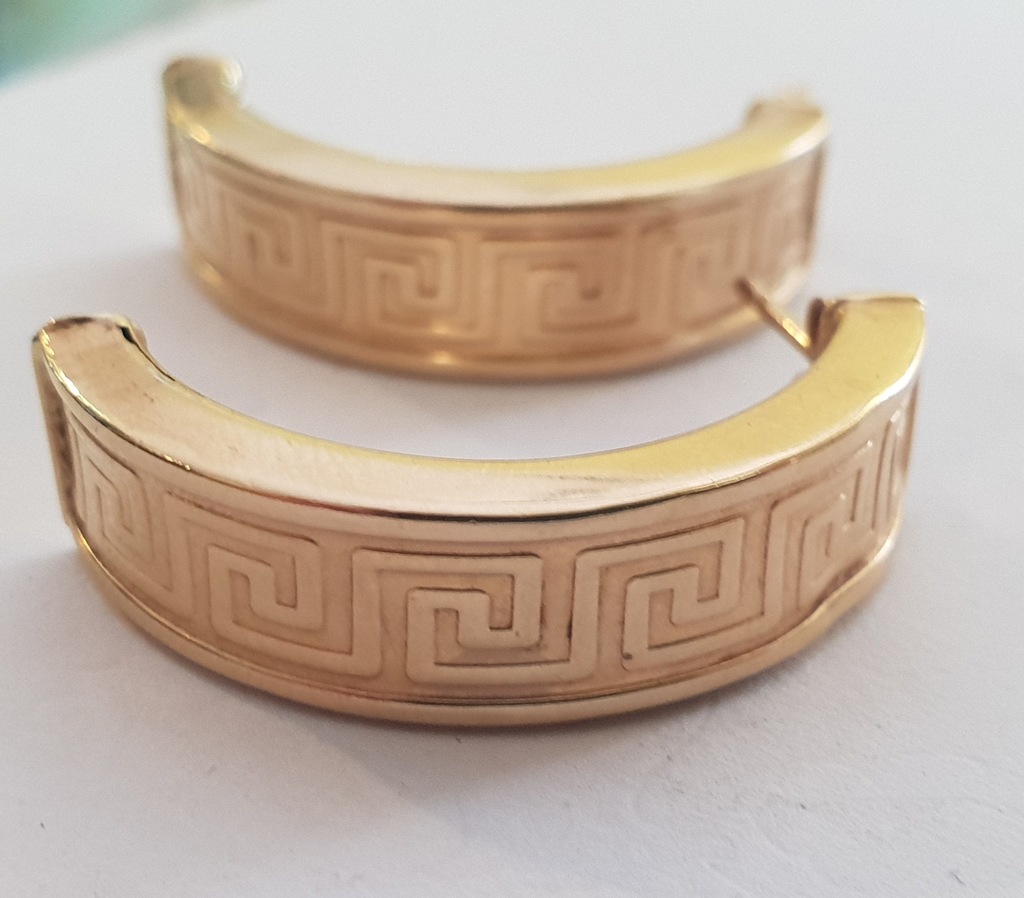 Złote KolczykI Wzór Versace p585 POLECAM!!!