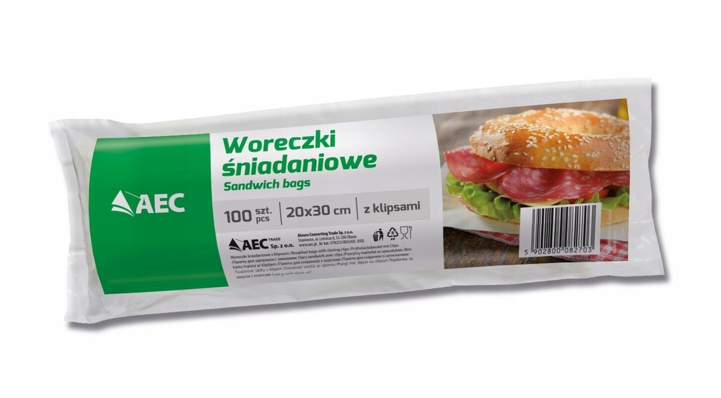 AEC Woreczki śniadaniowe 20x30cm 100 szt.