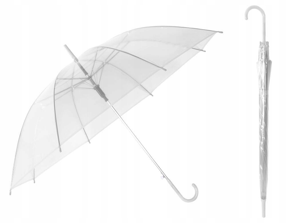 PARASOL PRZEZROCZYSTY XXL 128cm ślubny parasolka