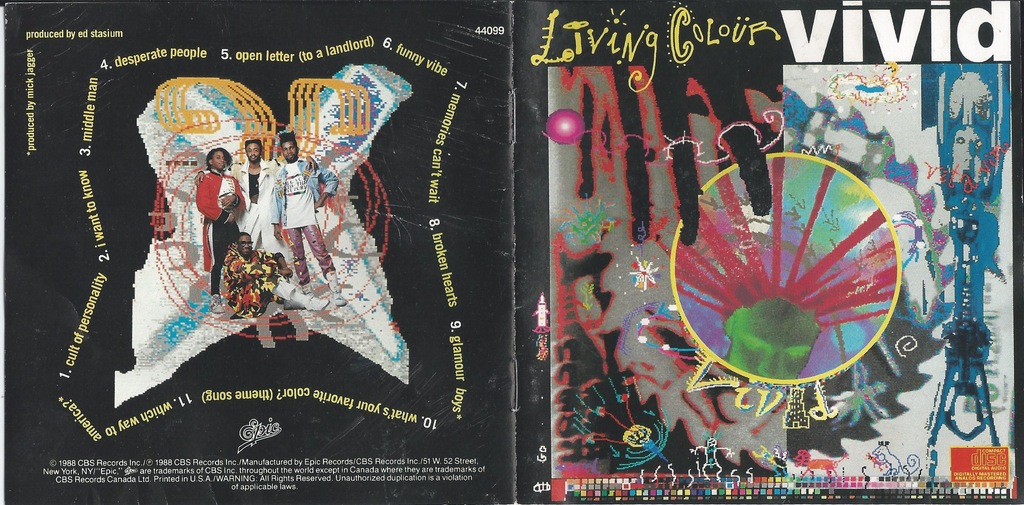 LIVING COLOUR - Vivid 1988 [USA] _CD - 7291658645 - Oficjalne Archiwum ...