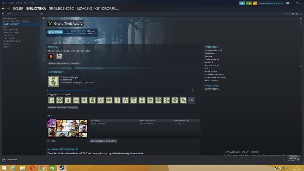 sprzedam konto steam GTA V,CS GO,L4D2 i wiele inny