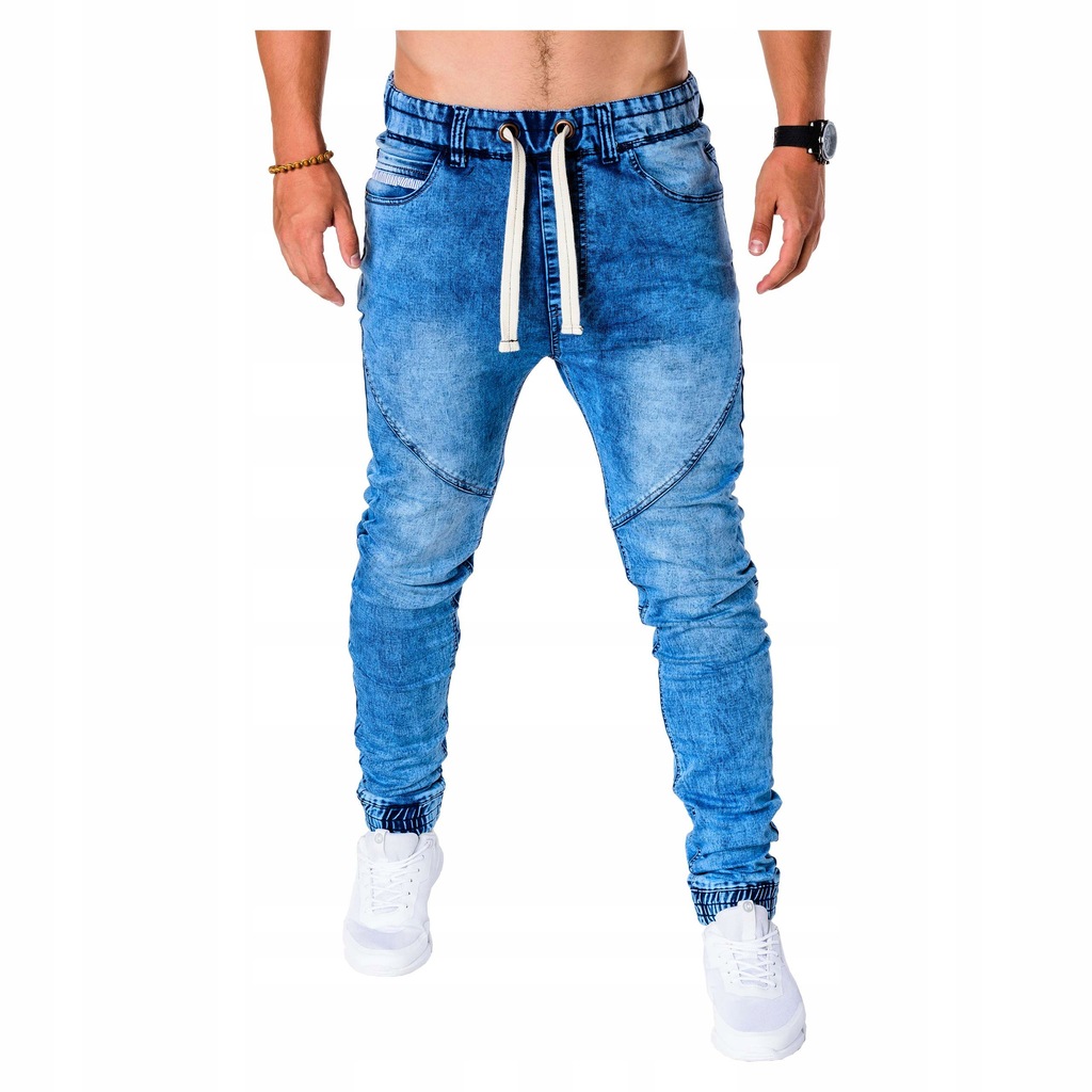 Spodnie męskie jeansowe joggery P174 j. jeans XL